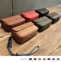 cam-in Italian plant-tanned cowhide camera storage photo bag Ricoh leather GR3GR2 black card Canon 7X3