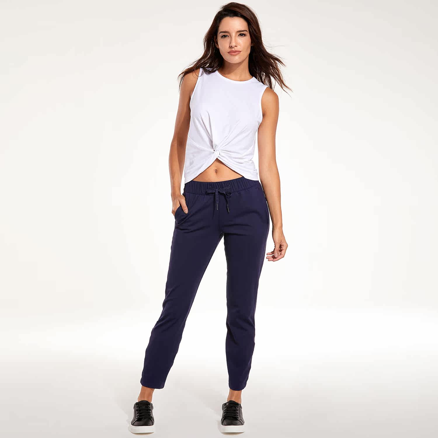 瑜伽裤宽松跑步健身速干裤透气弹力跑步舞蹈运动裤女中腰长裤夏季