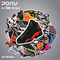 36 FLIGHT PEOPLE JORDAN BALLS SHOES STICKER TIDE CARDS AJ LUGGAGE PULL ROD BOX JORDAN WATERPROOF PATCH DRAW SNEAKER C