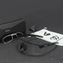 Photochromic riding glasses twinshield outdoor running goggles 728 sunglasses Nearsighted Sunglasses