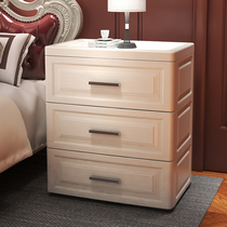 Bedside rack Simple modern Nordic mini bedroom light luxury bedside cabinet plastic lockers imitation wood