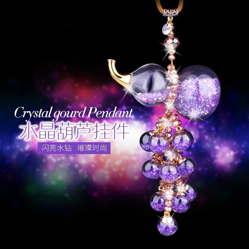 car pendants, crystal gourds, car accessories, safety symbols, korean high-end ladies car car pendants