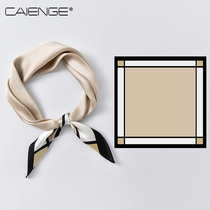 Spring and Autumn Summer South Korea solid color small silk scarf ladies wild small square thin decorative scarf scarf