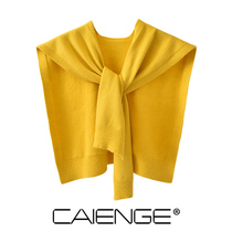 Spring and autumn air-conditioned room shoulder shawl outside Net red shirt summer knot knit knitted skirt scarf female students