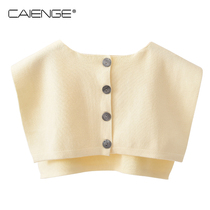 Spring and Autumn Cervical Warm Shawl Small Wandering Outside Joker Air Conditioning Room Button Fake Collar Scarf Cloak Thin