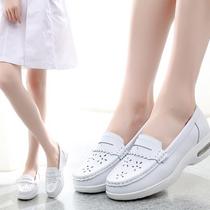 Thick-soled spring and summer four seasons summer nurse shoes sandals ladies breathable leather special soft-soled one pedal shallow flat bottom