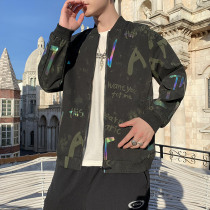 Jacket male recreational tide brand round 2020 new spring and autumn Korean version of the tide card loose and wild coat handsome top