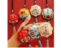 Car pendant hand-made embroidery safety charm decoration couple sachet car car interior rearview mirror hanging