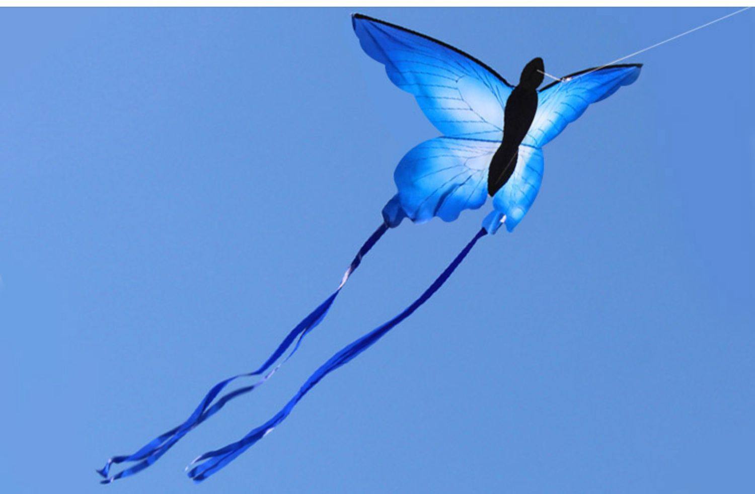 潍坊风筝 蝴蝶风筝 蓝蝴蝶夜光led风筝 新款成人儿童卡通线轮微风
