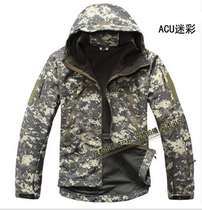 Shark skin soft shell assault suit ACU camouflage CP multi-color warm military fans tactical outdoor windproof waterproof jacket