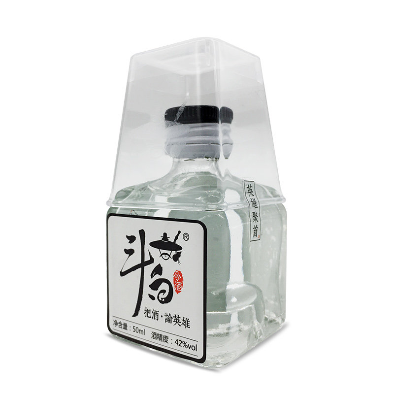 斗白创新令酒国产白酒纯粮食高粱酒小酒淡雅浓香型42度50ml*4瓶装