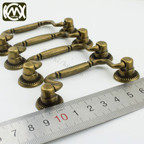 Zinc alloy material turquoise bronze color small number handle small wooden case wooden case handle with screw five gold pieces W-067