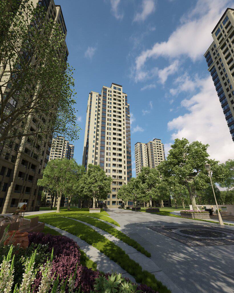 2019全模渲染场景52高端地产楼盘效果图渲染源文件大公司内