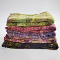 Thai hand-woven cotton linen printed scarf for men and women in autumn and winter Joker elegant personality retro style temperament gift