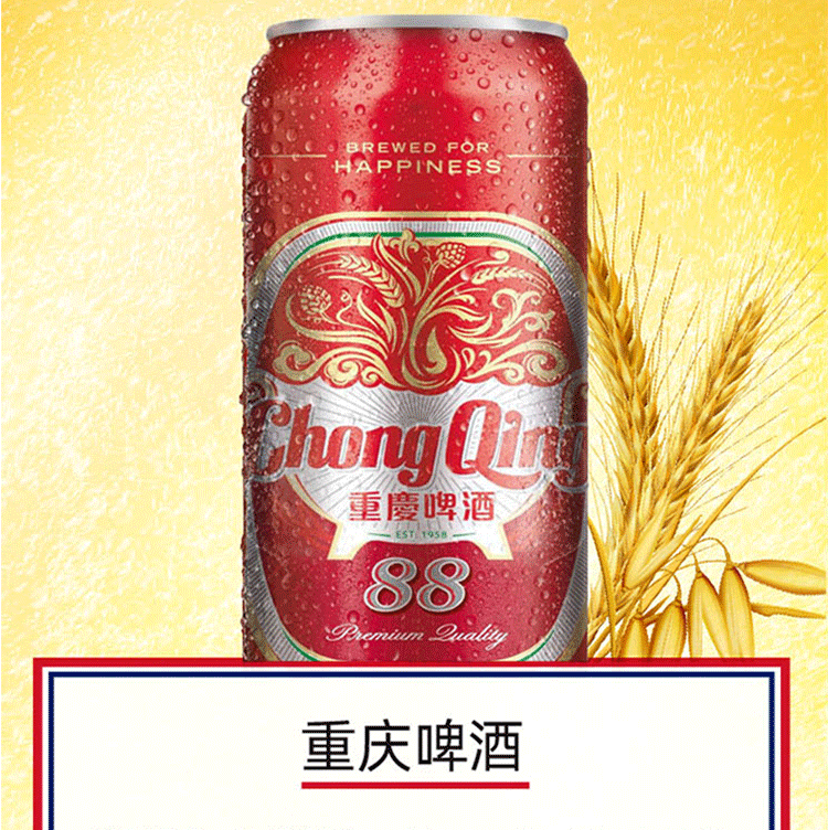 嘉士伯旗下重庆88啤酒500ml12拉罐重庆国宾整件包邮山城味 火锅配
