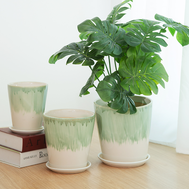 Of meat in the Nordic contracted household desktop large ceramic flower POTS, green potted tiger orchid basin special offer a clearance