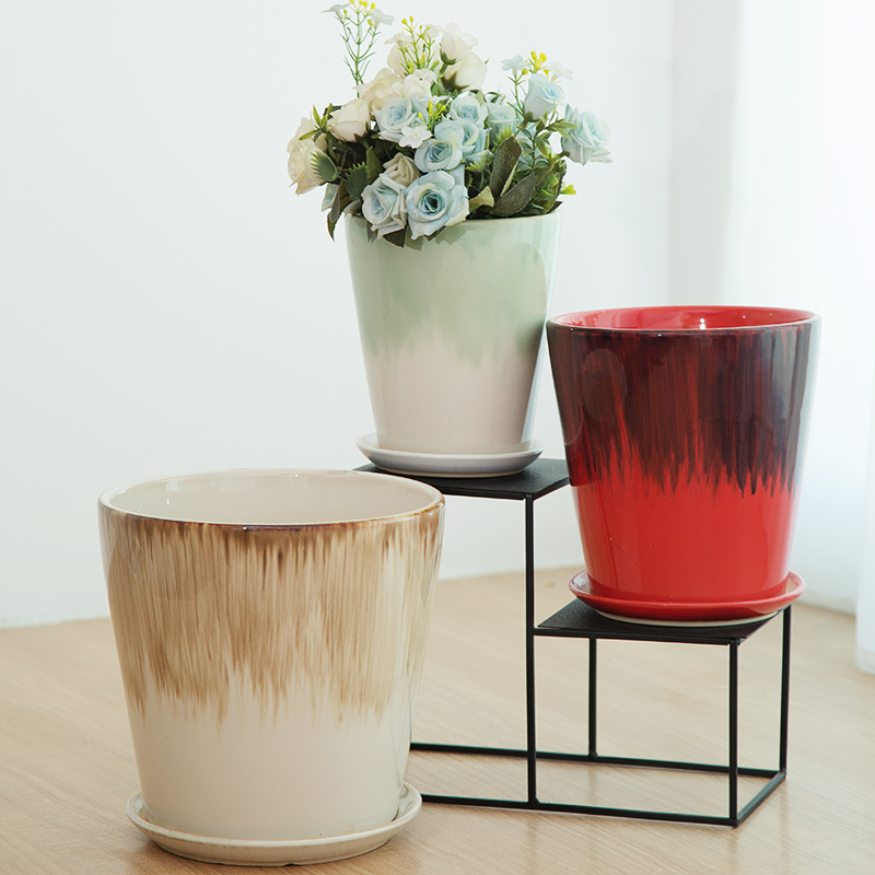 Of meat in the Nordic contracted household desktop large ceramic flower POTS, green potted tiger orchid basin special offer a clearance