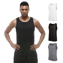 Mens vest sports breathable loose undershirt hurdle slim body type male youth fitness bottomless trend
