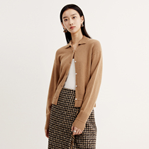 Rong Mei (ZZ0612511) retro grandma shirt through classic accents lapel pure cashmere knitted cardigan