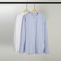 Jung Mei (CY0820941) High-end high-tight-mouthed horse cotton CHIC cuff design small upright collar shirt