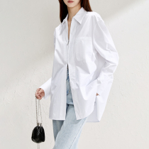 Jung Mei (CY0202395) laminated wearing a god Italian SUPIMA horse cotton double open zipped loose shirt