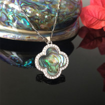 Berlina pure silver 925 necklace four-leaf straw pendant abalone pearl bay shell new stylish fine silver accessories