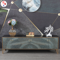 American light luxury living room solid wood TV cabinet coffee table combination post-modern minimalist TV cabinet small apartment living room floor cabinet