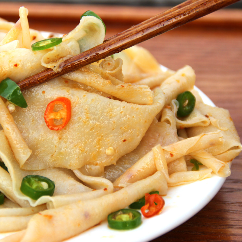 河南特产小吃面皮干面皮凉皮舌尖美食土特产红油面皮散装5斤包邮_7折