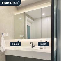 First Pose Stainless Steel Bathroom Mirror Cabinet Toilet Mirror Placing Cabinet Lockers Hanging Wall-Style Mirror Case Custom with lamp mirror