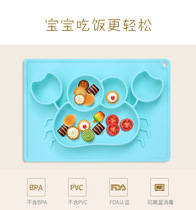 Childrens dinner plate divided suction bowl baby tableware cartoon cute baby silicone anti-drop supplementary Bowl