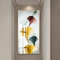 Ginkgo Leaf Modern Brief Xuanguan Decoration Painting Fashion Creative Corridor End Hung Painting Living Room Aisle Vertical Version Mural Painting