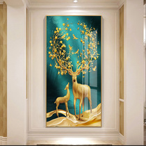 Modern simple porch decorative painting Nordic light luxury living room corridor vertical painting aisle decoration mural