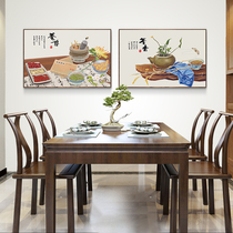 New Chinese dining table decoration painting dining room horizontal single Japanese hanging painting tea room wall Chinese style murals restaurant painting