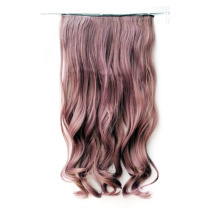 One-piece wig big wave long curly hair piece 60cm long thin vine color green pink curls