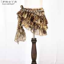 Belly dance hip towel waist chain 2021 new waist skirt Italian water yarn three-layer ruffle crotch towel BLL101