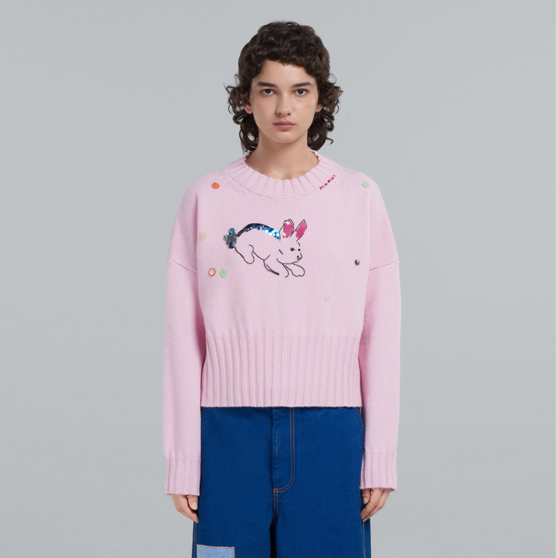 【季末特享】MARNI 2023春季新品女士绵羊毛针织衫