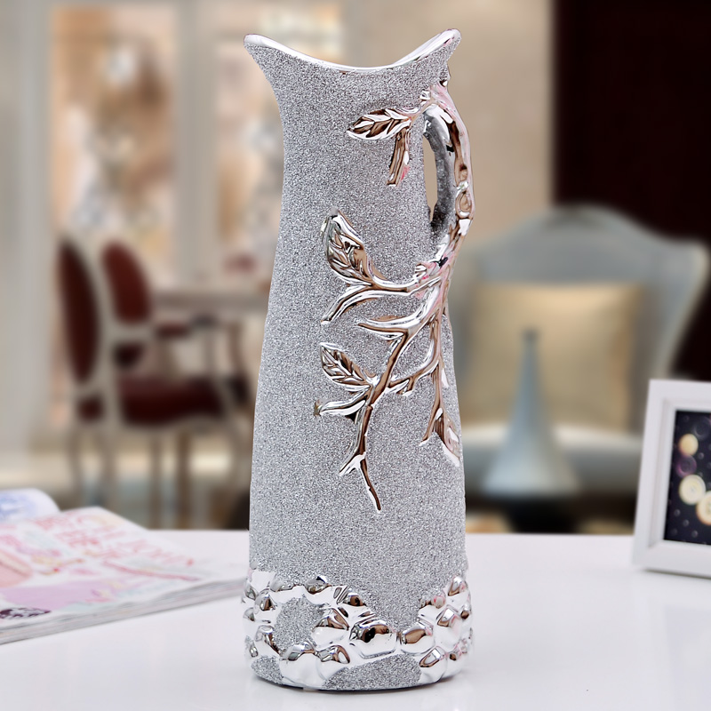 Jingdezhen ceramic craft gifts creative furnishing articles wedding gifts home decoration electroplating frosted trees handle the vase