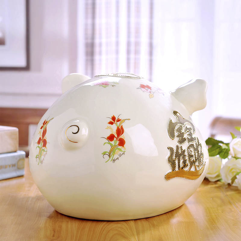 Creative lucky furnishing articles and adults with a home super - sized high - capacity ceramic pig COINS piggy bank savings