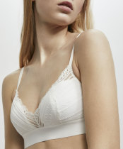 Spanish lace bra wide-brimmed pair of milk thin cotton bra girl without rims gathered underwear set