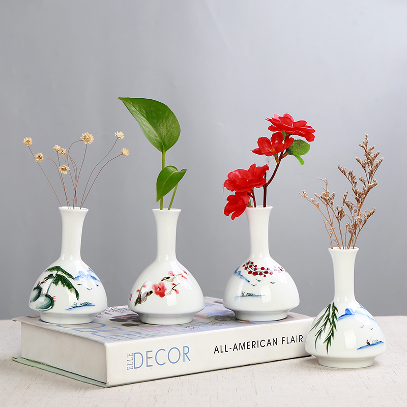 All over the sky star, hand - made vases furnishing articles sitting room white porcelain ceramic hydroponic flower implement small pure and fresh and dried flowers, flower arrangement contracted and I