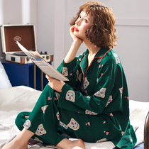 Pregnant womens pajamas spring and autumn cotton postpartum confinement clothing feeding breastfeeding Summer Summer 3 months thin hospital home clothing 2