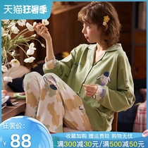 Month clothing Summer thin section postpartum pregnant cotton pajamas May 6 sweat-absorbing breathable spring and autumn maternal feeding nursing clothing