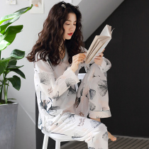 Yuezi clothing spring and summer cotton postpartum 5 months 4 Sets 6 pregnant women breastfeeding pajamas postpartum maternal long sleeve feeding 7