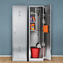 Stainless steel cleaning cabinet sanitation cabinet debris locker single double door mop collection cleaning cabinet tools