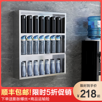 Stainless steel cup frame wall mounted multi-layer shelf multi-layer cup collection frame factory workshop staff teacup cabinet