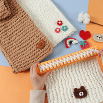 Scarf wool-line handmade diy wool knit ice strips thread woven self-woven coral suede soft to send boyfriend deviner