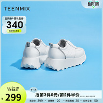 Tianmei bread shoes female autumn new shopping mall with thick soles small white shoes hundred casual shoes round head single shoes