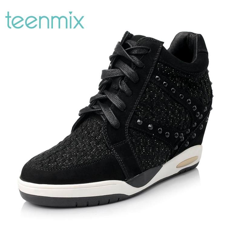 Teenmix/天美意2015秋季专柜同款混合材质运动风女单鞋6WI25CM5