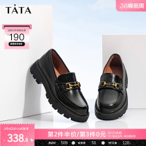 Tata she has a thick-bottomed Lefu shoe British style leather shoes leisure single shoes new WXZ01AA1