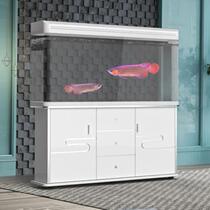 Ecological fish tank Water-free silent aquarium Living room Large ultra-white glass landscaping with bottom cabinet goldfish tank